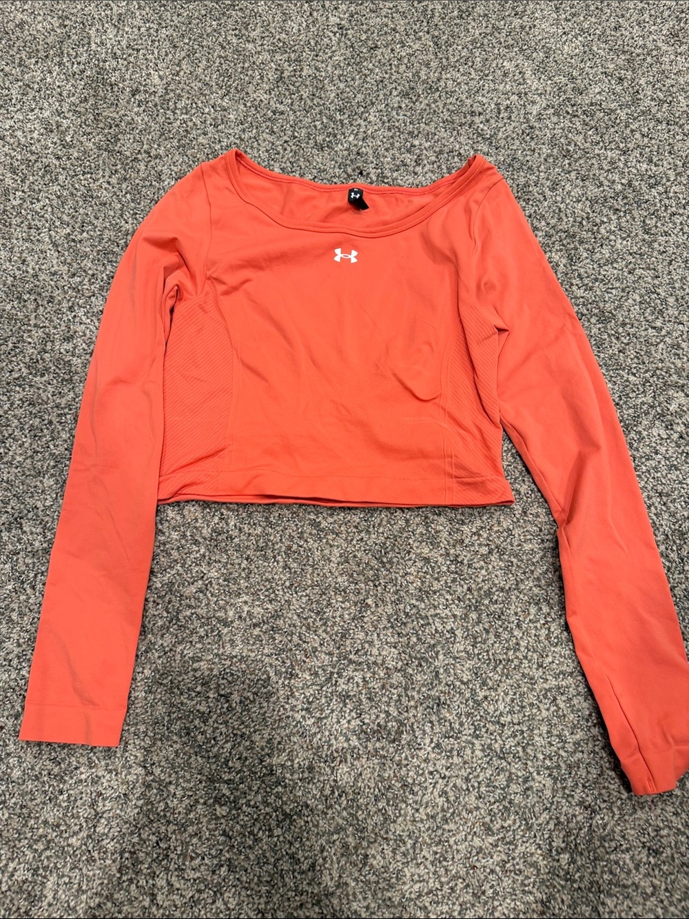 Under Armour Coral-Orange Long Sleeve Crop Top